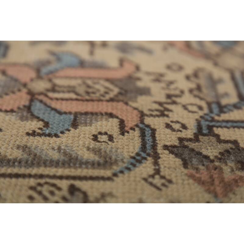 Floral Pink Tabriz Persian Area Rug Hand-Knotted Wool Carpet - 7'11"x 11'0"
