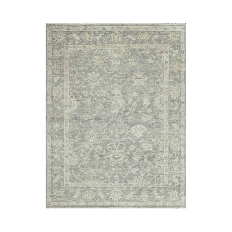 Hand Knotted Turkish Oushak Gray Wool Traditional Oriental Area Rug