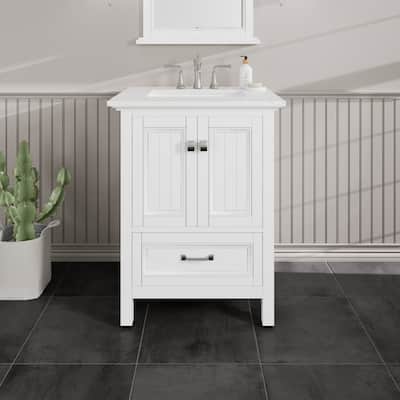 Eviva Britney 24" Bath Vanity with WH Carrara Quartz Top