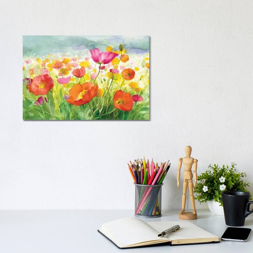 iCanvas "Meadow Poppies" by Danhui Nai Canvas Print
