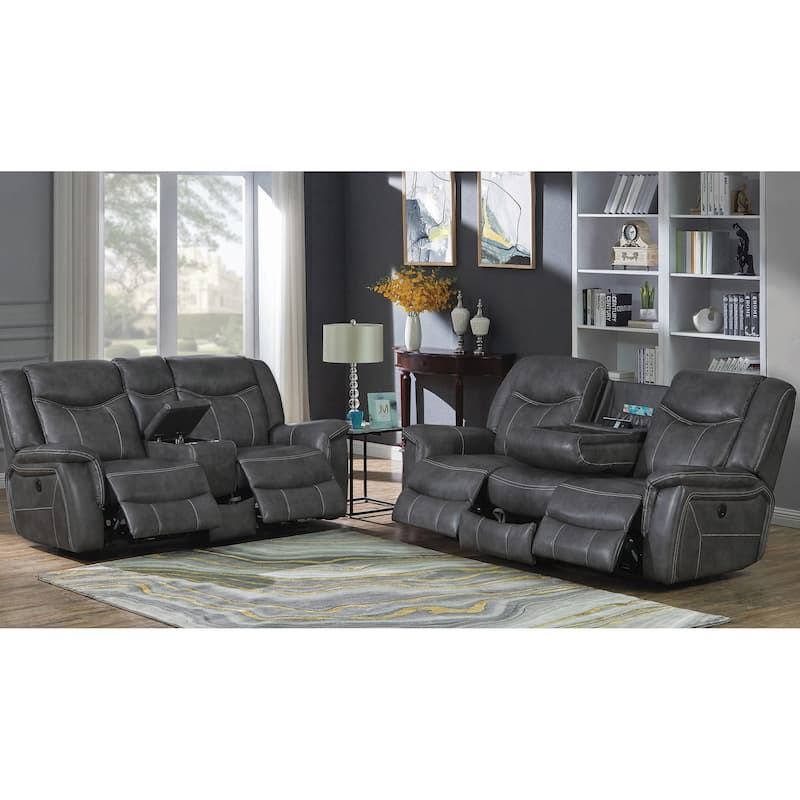 Carmen Cool Grey Motion Loveseat