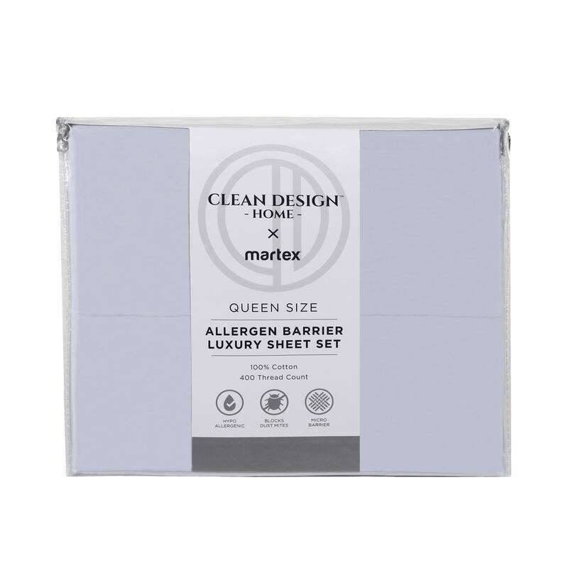 Clean Design Home x Martex 400 Thread Count Blue Sheet Set