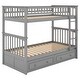 preview thumbnail 6 of 40, Bunk Bed, Solid Wood Bunk Bed Frame with 2 Storage Drawers, Convertible Bunk Bed Can be Converted Into 2 Daybeds