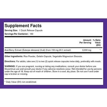 Shop Piping Rock Triple Strength Acai 3000 Mg Supreme 180 Quick Release Capsules Herbal Supplement Green Overstock 19795324