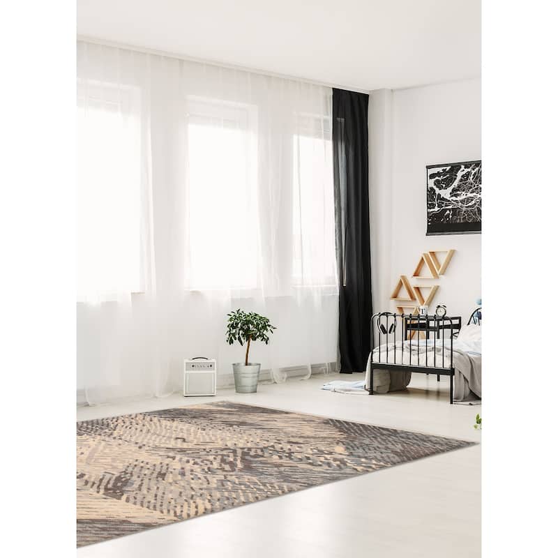 ECARPETGALLERY Hand-knotted Mystique Light Grey Wool Rug - 6' 7" x 10' 2"