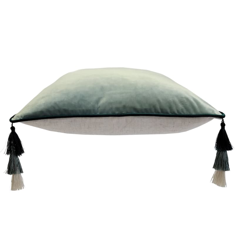 Edie At Home Velvet Reversible Tassel Decorative Pillow 18.5x18.5