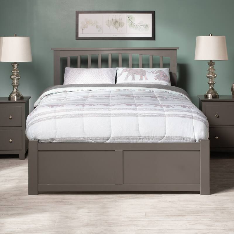 Mission Platform Bed with Footboard and Twin XL Trundle