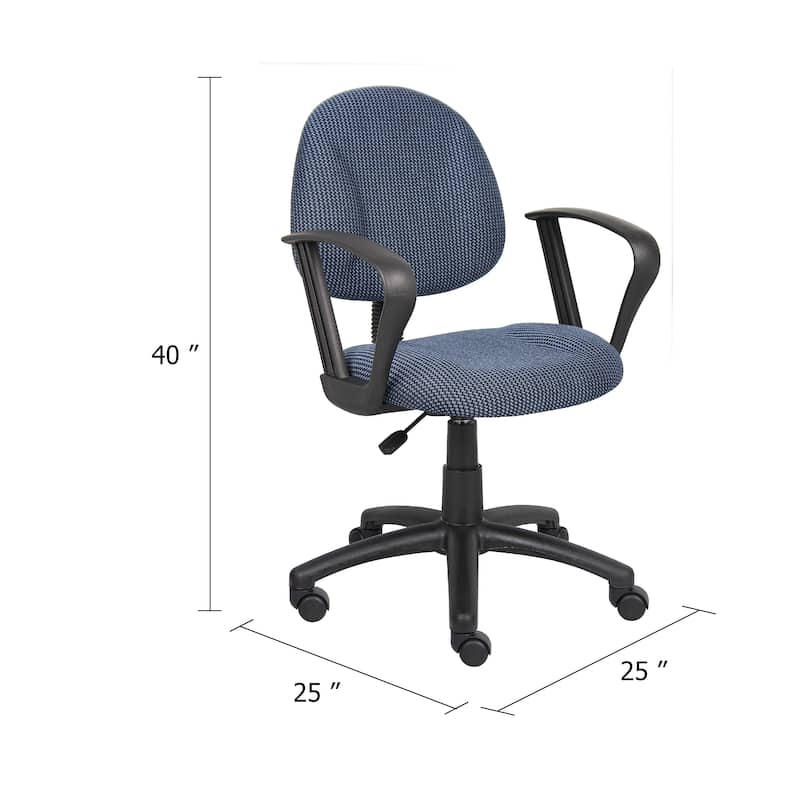 Jea Swivel Posture Chair, Loop Arms, Blue Tweed, Rolling Wheels