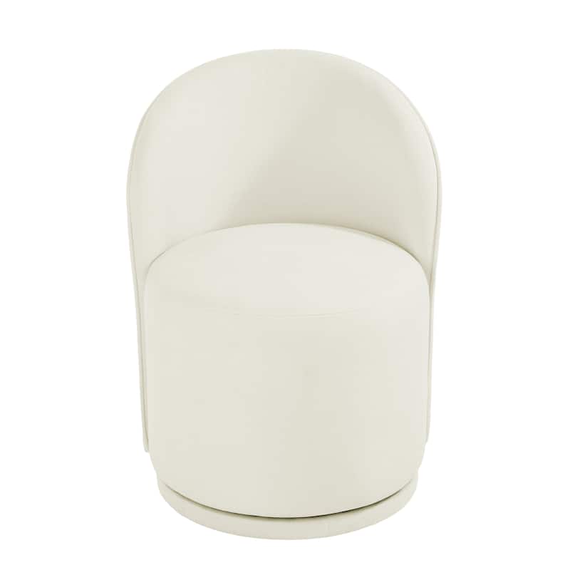 Upholstered Swivel Dining Chair Armless Barrel Chair