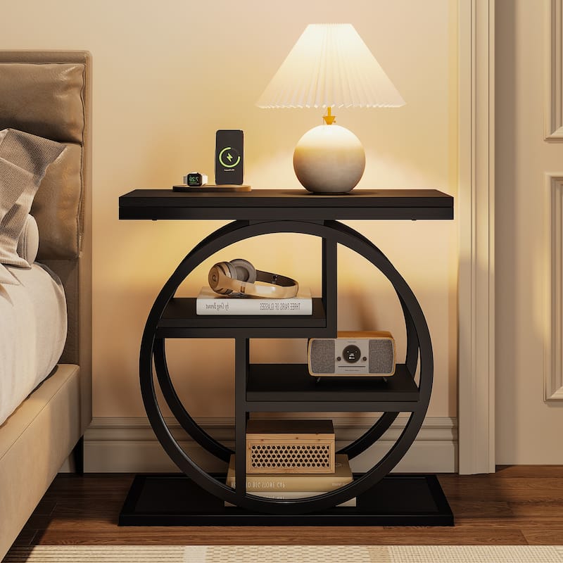 Small 3-tier Living Room End Tables And Side Tables with Metal Frame