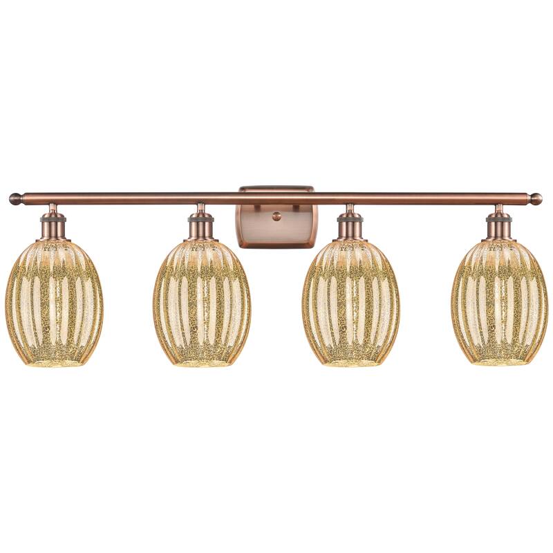 Innovations Lighting Endless Possibilities Ballston - Preston - 4 Light 36" Bulb Shade Bath Vanity Light - Mercury/Antique Copper