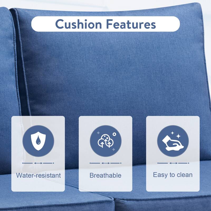 Gymojoy L-Shaped Outdoor Corner Sectional Sofa 6-seats Couch Conversation Set