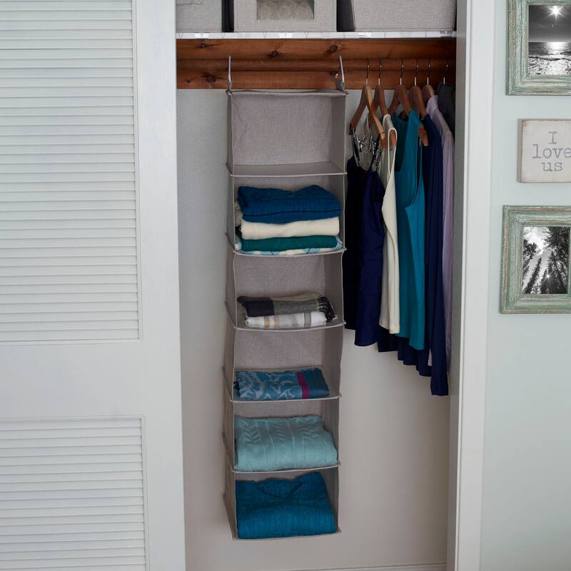 Household Essentials Hanging Shelf Closet Organizer, Canvas