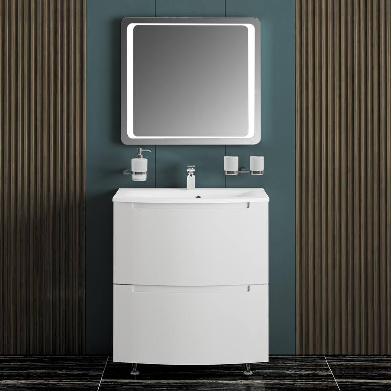 Modern Free standing Bathroom Vanity with Washbasin | Delux Collection with Mirror
