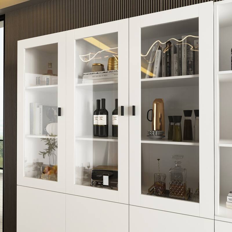 Timechee Combined Bookcase Kitchen Cabinet Display Cabinet Pantry