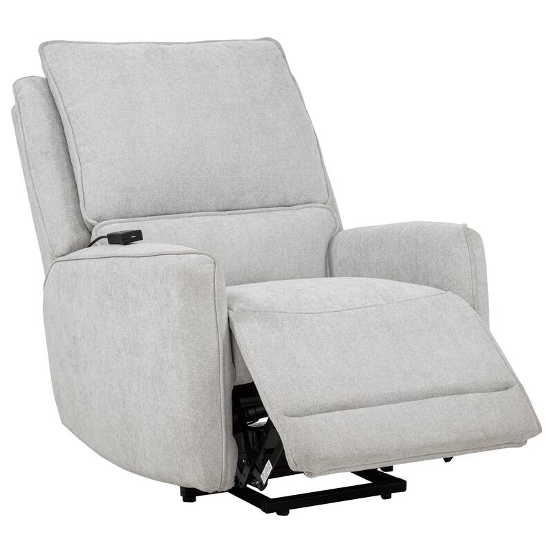 Sylmar Chenille Upholstered Dual Power Lift Recliner Grey