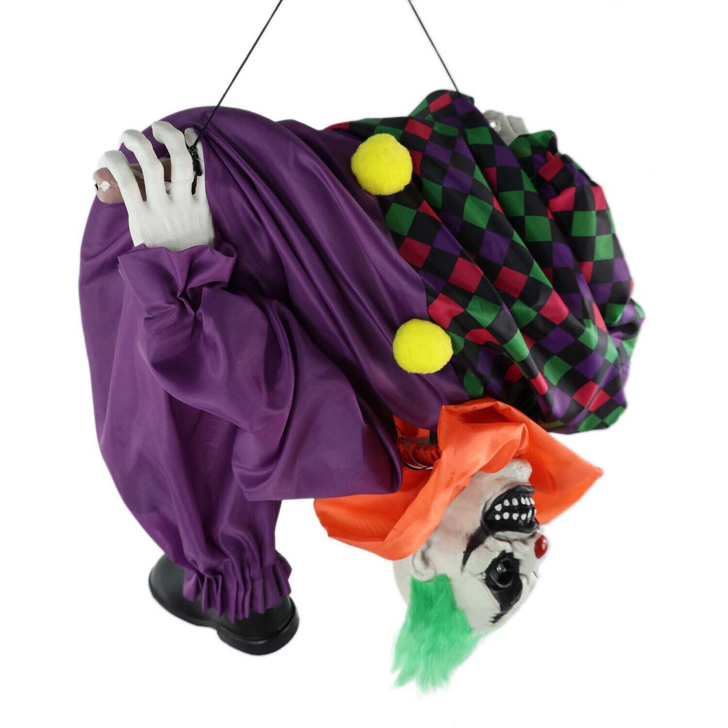Haunted Hill Farm Animatronic Upside Down Clown on Swing with Lights and Sound, Indoor/Covered Outdoor Halloween Decoration - Bed Bath & Beyond - 40644996