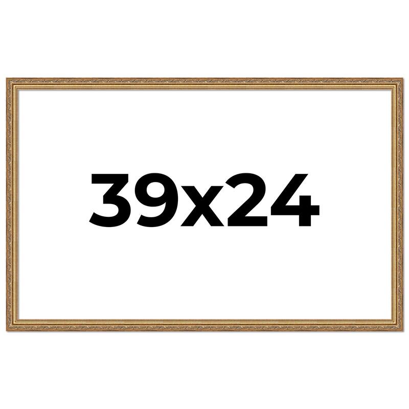 39x24 Frame Red Solid Wood Picture Frame Width 1.75 Inches | Interior Frame Depth 1 13/16 Inches