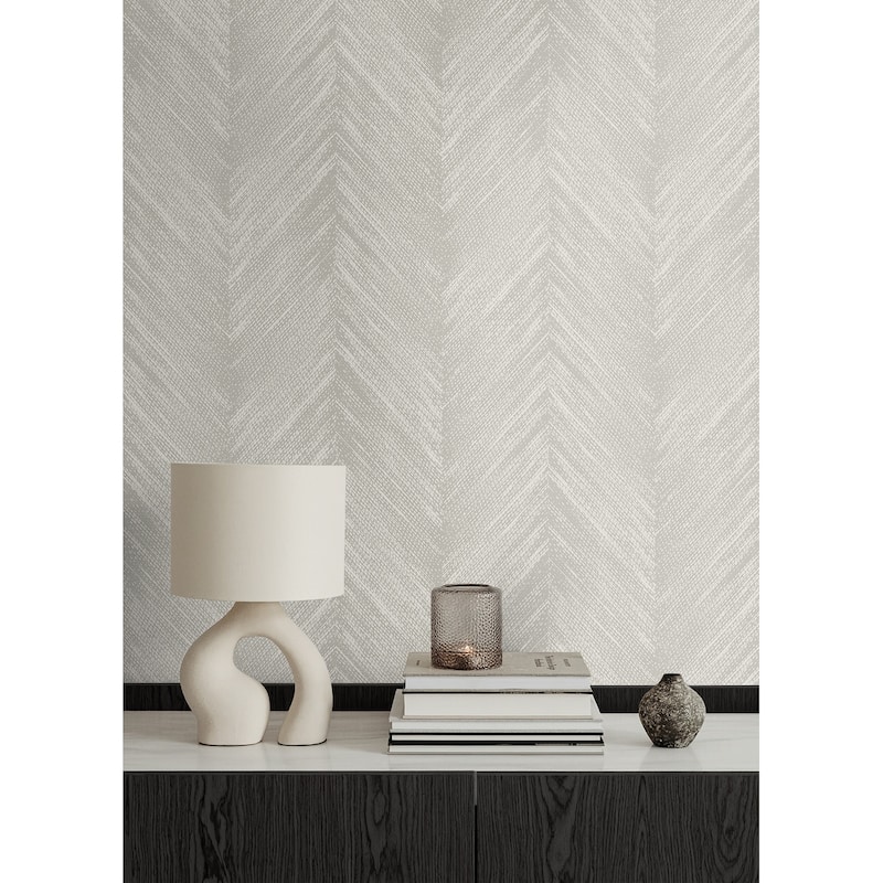 Seabrook Designs Otto Geometric Chevron Non-Woven Unpasted Wallpaper