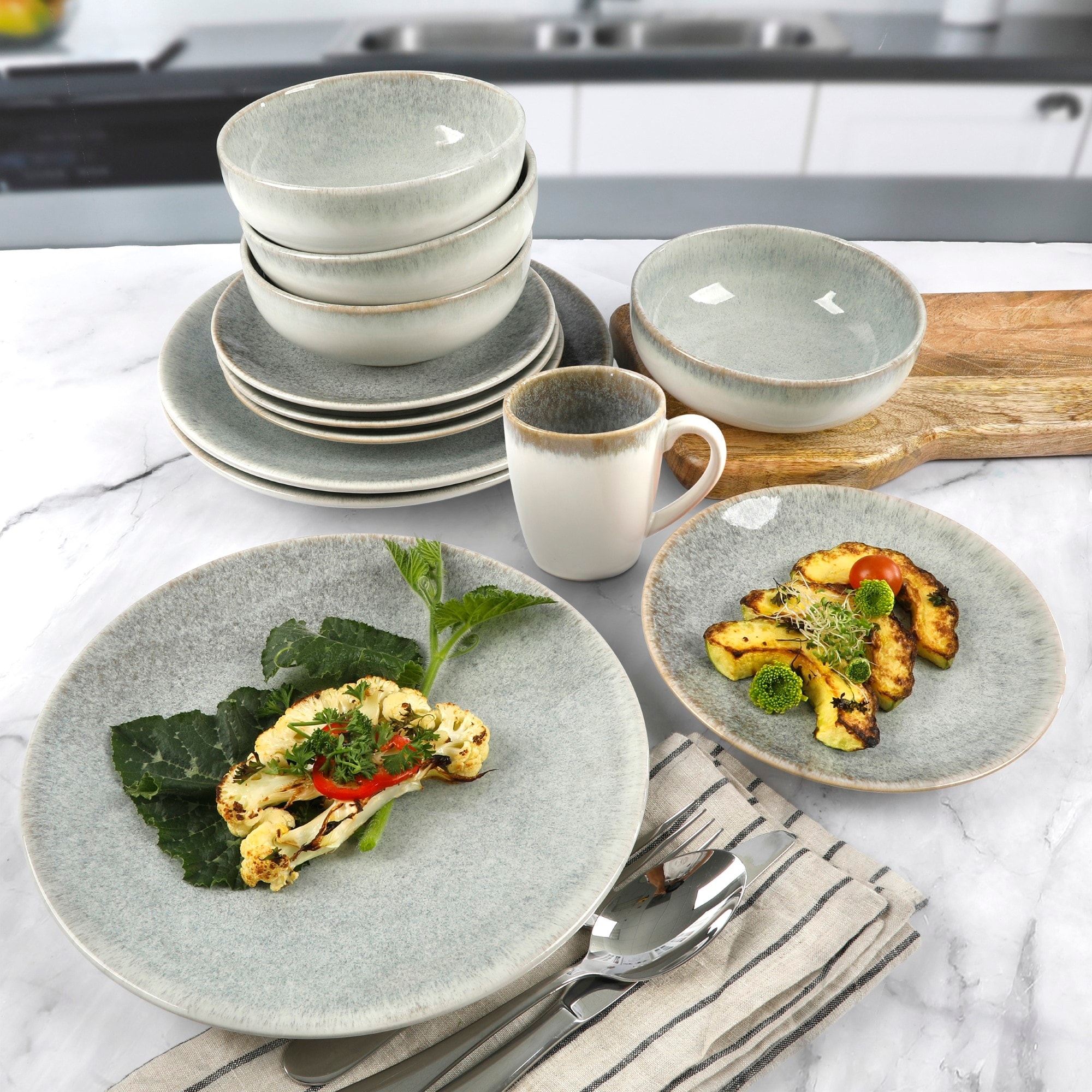 Dinnerware Set Sango Kaya Sango Kaya 16-Piece Ceramic Blue