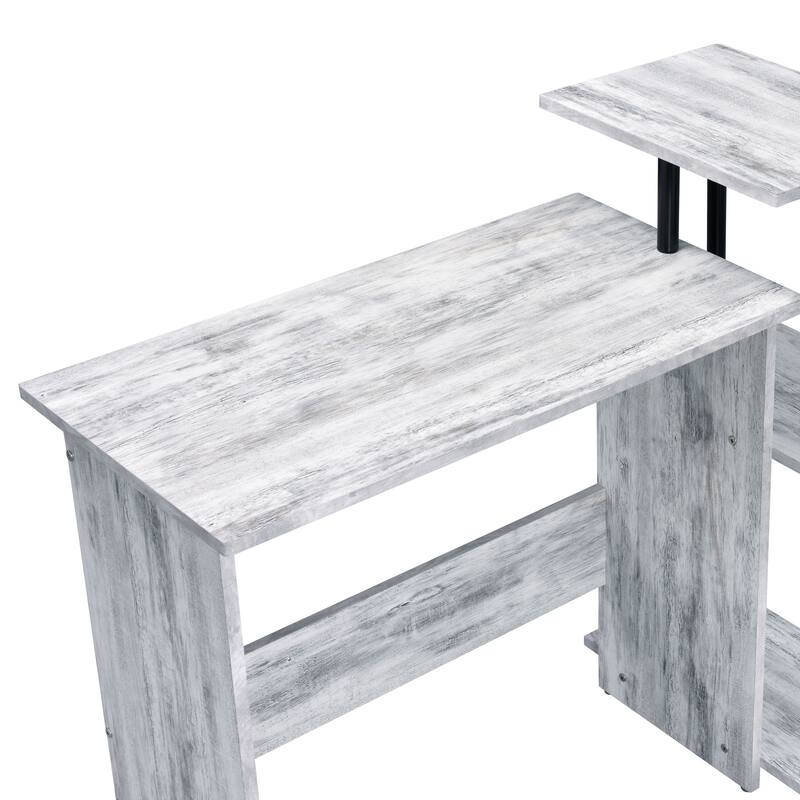 Levi Antique White & Black Finish Writing Desk
