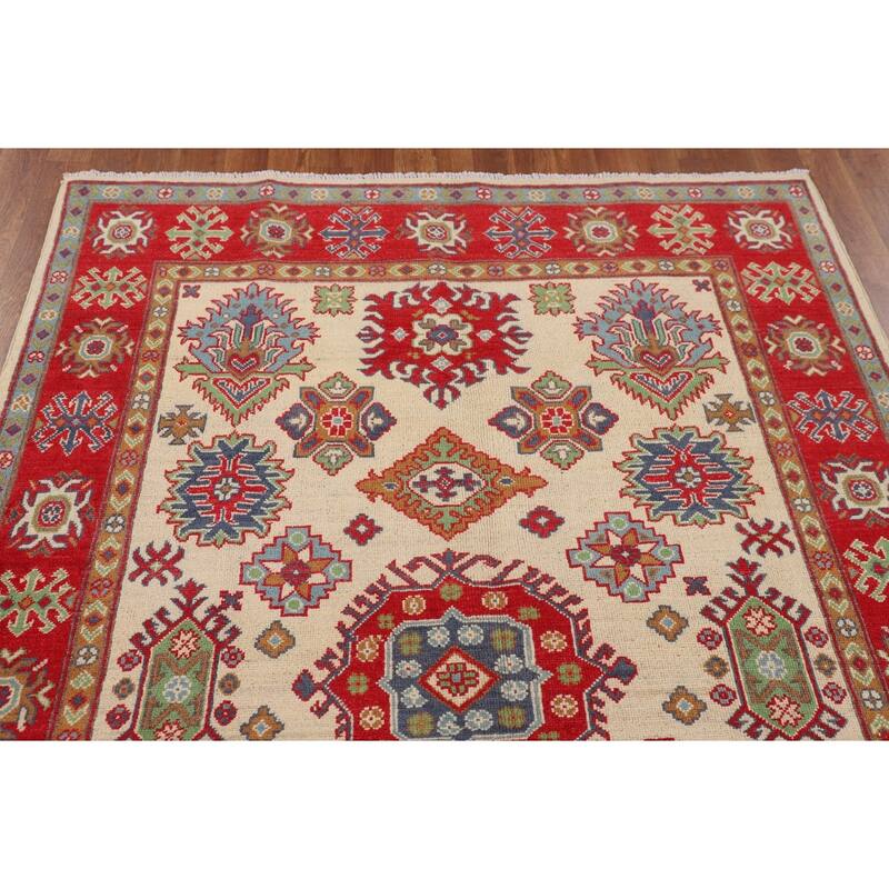 Kazak Area Rug Handmade Traditional Wool Carpet - 4'9" x 6'10"