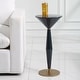 preview thumbnail 2 of 3, Uttermost Luster Navy Blue Accent Table - 11.75"W x 25.5"H x 11.75"D