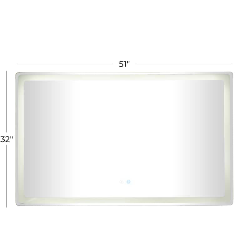 Clear Glass Modern Rectangle LED Mirror - MULTIPLE SIZES