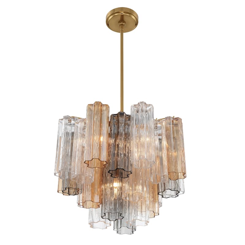 Addis 4 Light Aged Brass Chandelier - 17.75"W x 13.75"H x 17.75"D