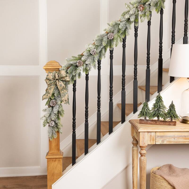 Flocked Pine and Pinecones Artificial Christmas Garland - 5.5' x 10" - Unlit