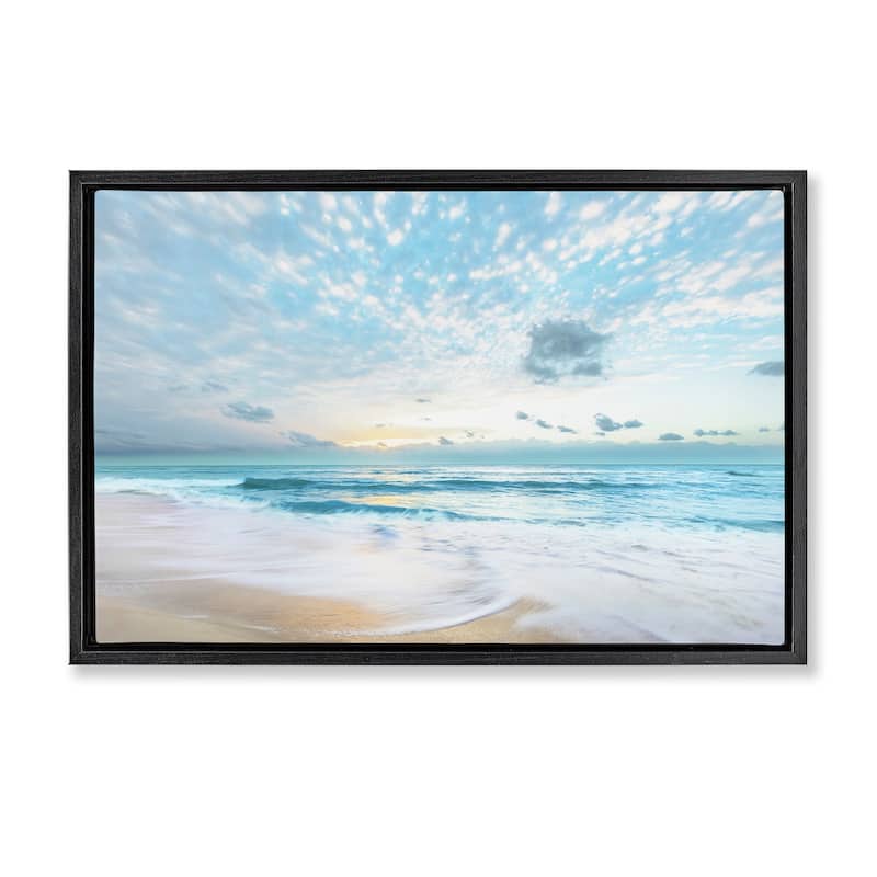 Stupell Sun Bleached Ocean Shore Framed Floater Canvas Wall Art Design By Danita Delimont - 31 x 21 - Black