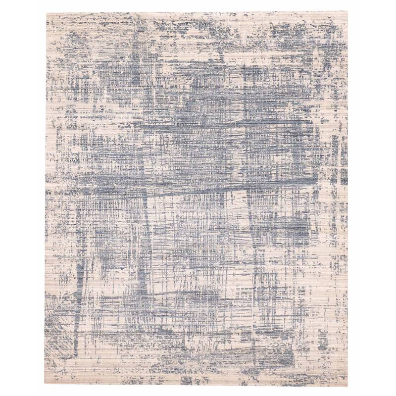 ECARPETGALLERY Hand Loomed Elysian Navy Wool Rug - 8'2 x 9'10