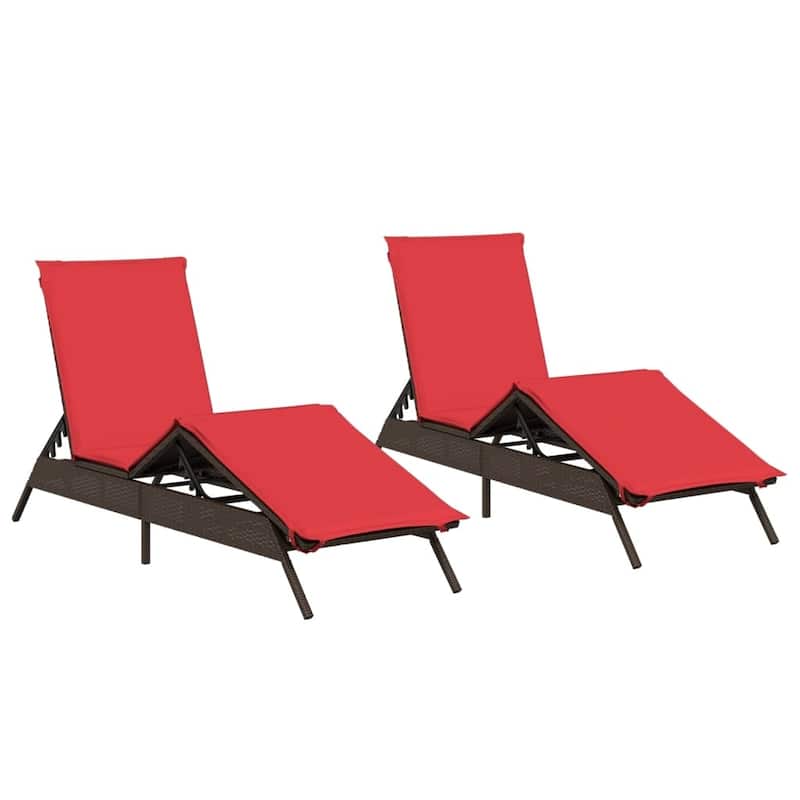 vidaXL Patio Sun Lounger Black/Brown/Grey - 9.1 x 31.0 x 13.2