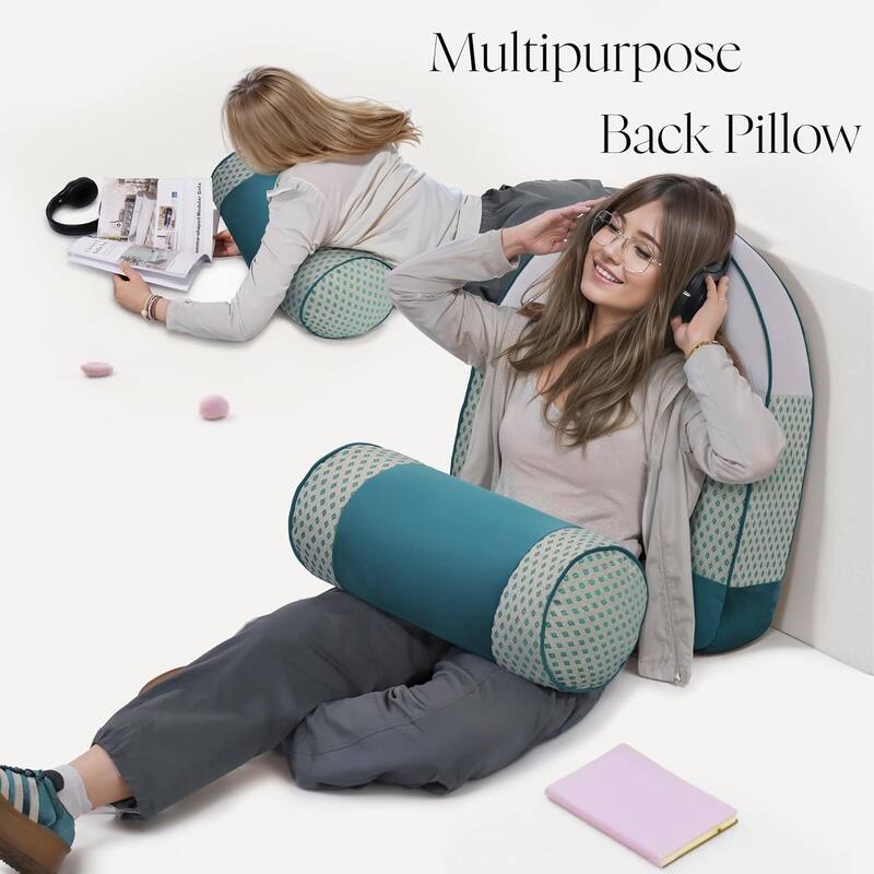 Back Pillow for Sitting , Reading Pillow with Support and Cylinder Cushion, Backrest Pillow for Couch, Home Comfort Cushion