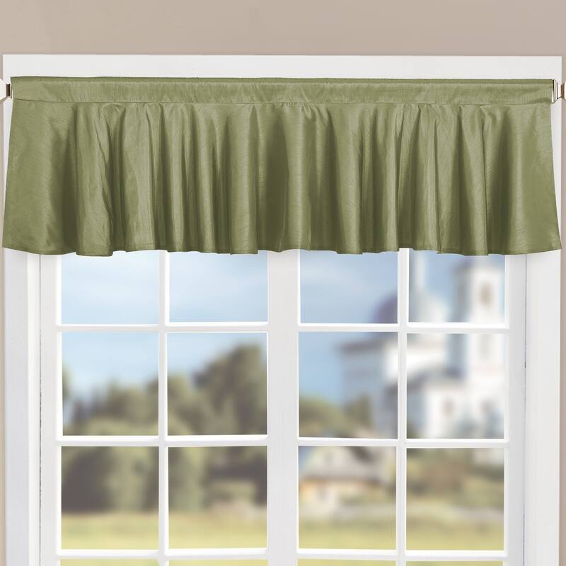 Home Soft Things Solid Faux Silk 1 Piece Valance Set,60" x 19" - 60" x 19"