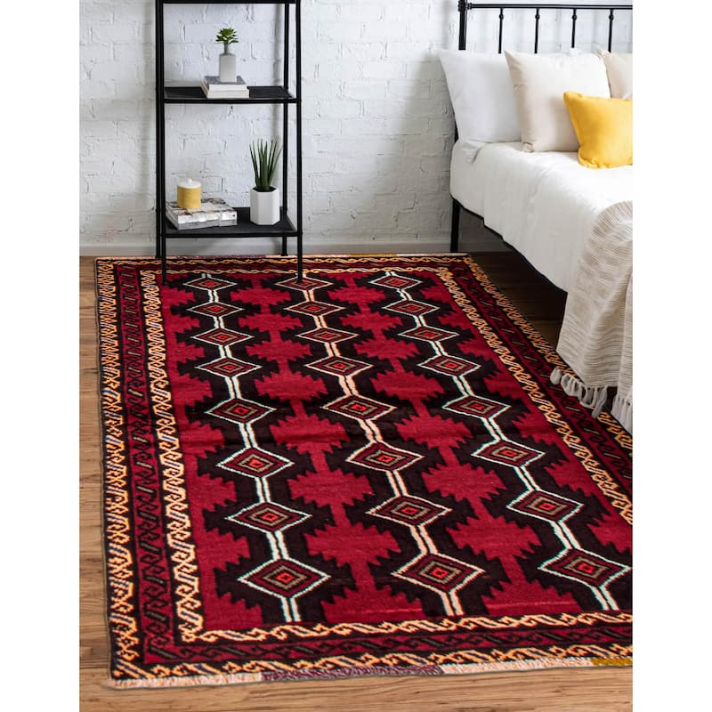 ECARPETGALLERY Hand-knotted Royal Baluch Red Wool Rug - 3'3 x 5'9