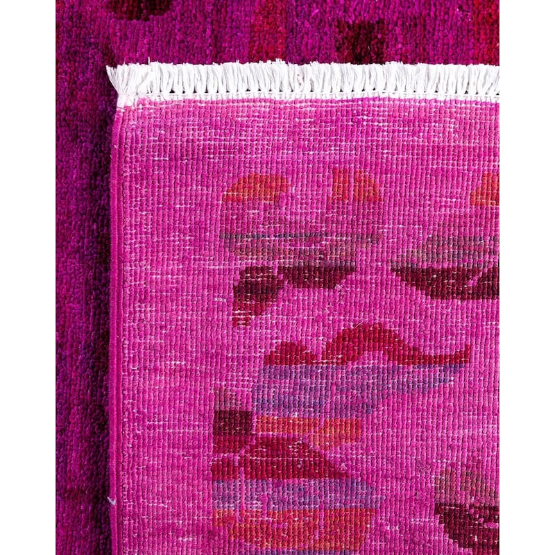 Vibrance One-of-a-Kind Hand-Knotted Runner Rug - Pink, 3' 0" x 10' 0" - 3' 0" x 10' 0"
