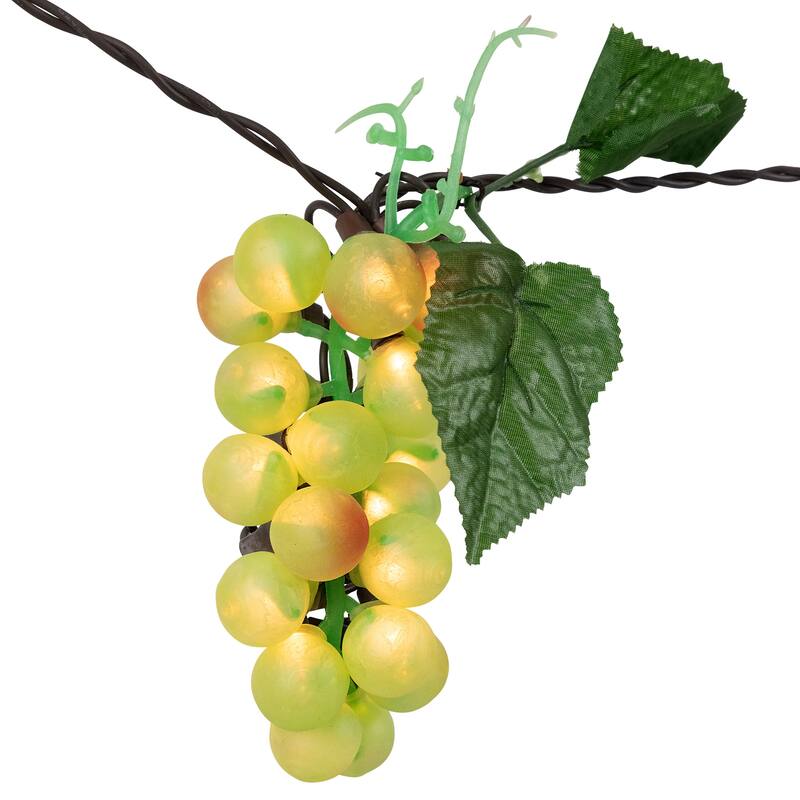 5-Count Red and Green Grape Cluster String Light Set, 8ft Brown Wire