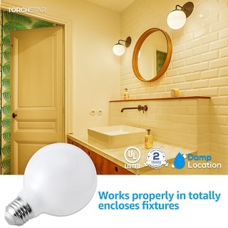 LED G25 Globe Light Bulb, Frosted Vanity Light Bulbs, 2700K Soft White ...