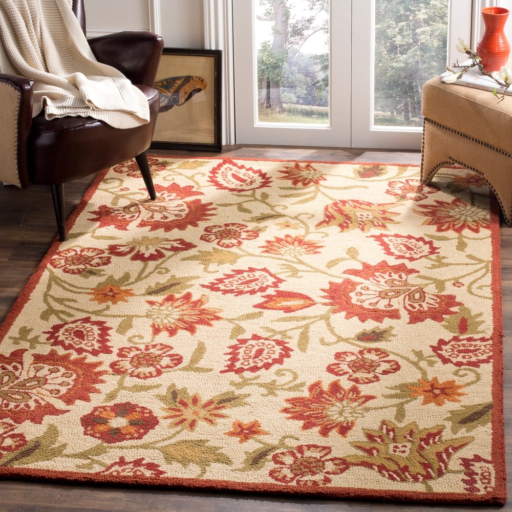 SAFAVIEH Handmade Blossom Anfisa Christene Modern Floral Wool Rug