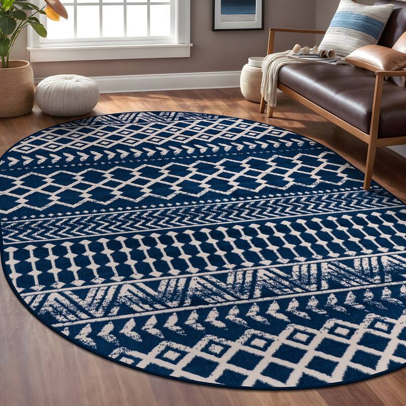Beverly Rug Diamond Moroccan Bohemian Trellis Indoor Area Rug
