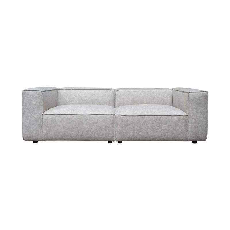 Daro 2pc Modular Lounge Sofa, Textured Barley Gray Polyester