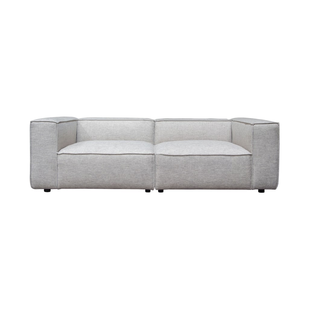 Daro 2pc Modular Lounge Sofa, Textured Barley Gray Polyester
