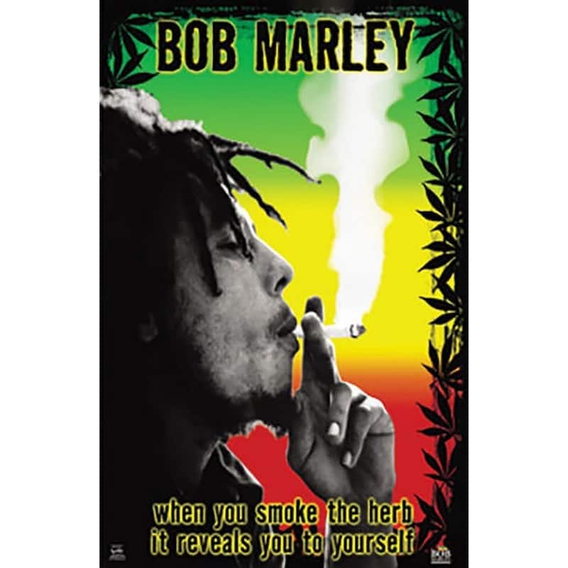 Bob Marley Smoke the Herb When You Smoke The Herb It Reveals Yourself Art Poster - 24 x 36 Inch