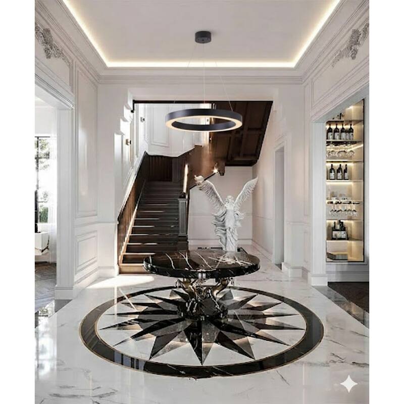 Matte Black LED Chandelier With A White Acrylic Diffuser