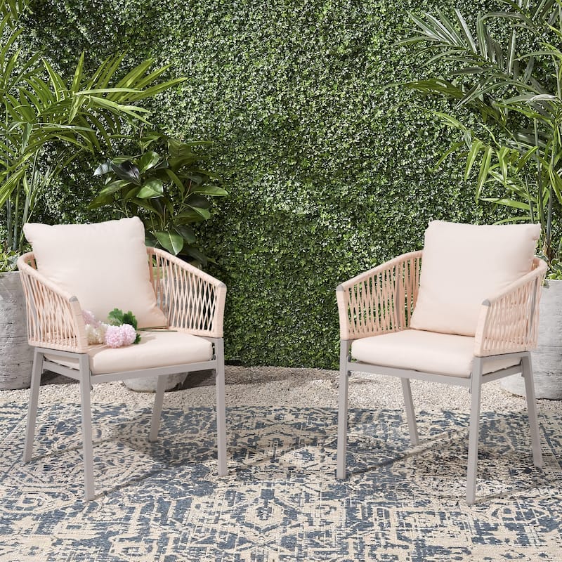 Outdoor 2 peice Aluminium Rope Dining Chairs - Begie