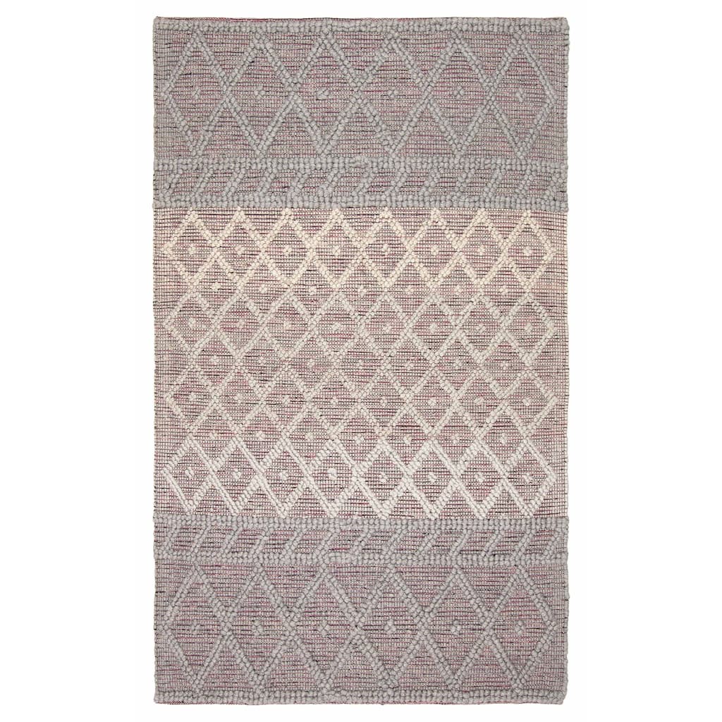 ECARPETGALLERY Braid weave Sienna Grey Wool Rug - 5'0 x 8'0