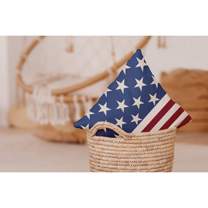 July 4th USA Flag Decorative Throw Pillow