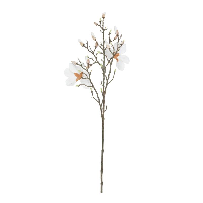 Plastic Magnolia Tall Artificial Flower Stem - Set of 6 White - Roche River Decor