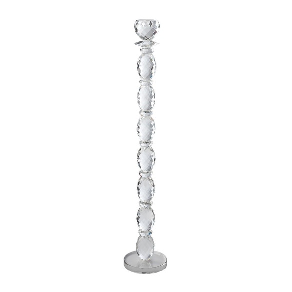 32" Clear Crystal Harlow Large Candle Holder - N/A